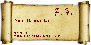 Purr Hajnalka névjegykártya